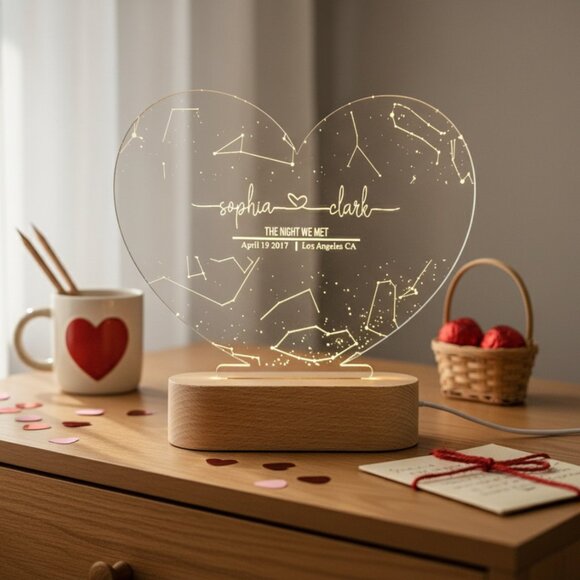Custom Star Night Light Map | Date & Location Gift for Her | Anniversary - Picture 8 of 8